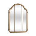 Elegant Arched Gold-Finished Triple Panel Mirror for Home Decor
