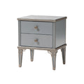 Elegant Two-Drawer Bedside Table with Decorative Knobs and Classic Design