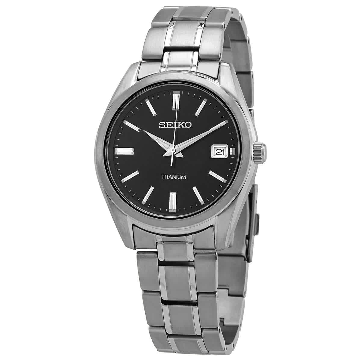 Premium Seiko Classic Quartz Black Dial Men's Watch SUR375 - Great Deal! - Great Deal!
