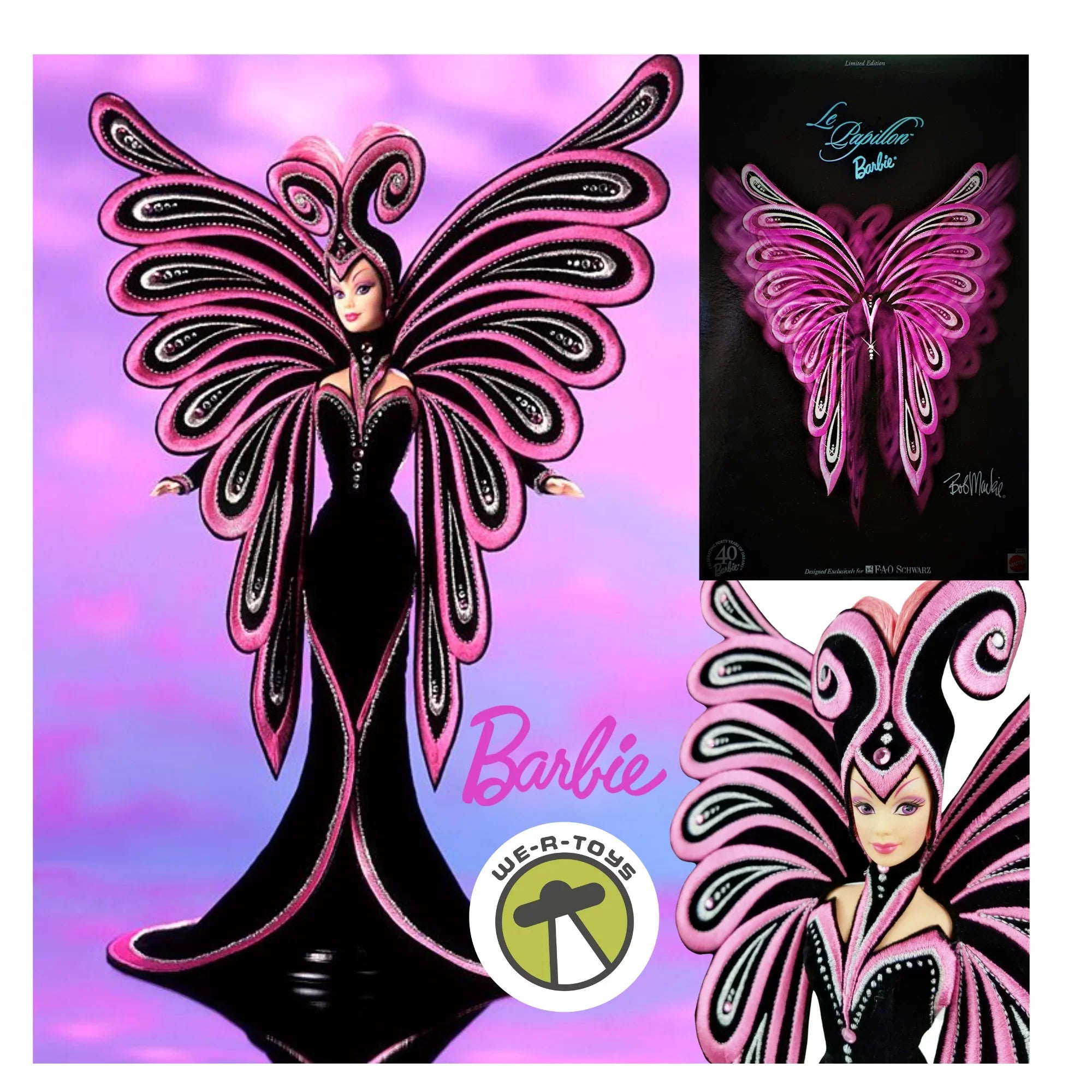 Premium Premium Premium Le Papillion Barbie Doll by Bob Mackie Limited Edition 1999 Mattel 23276